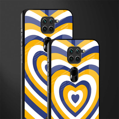 y2k yellow blue hearts aesthetic glass case for redmi note 9 image-2