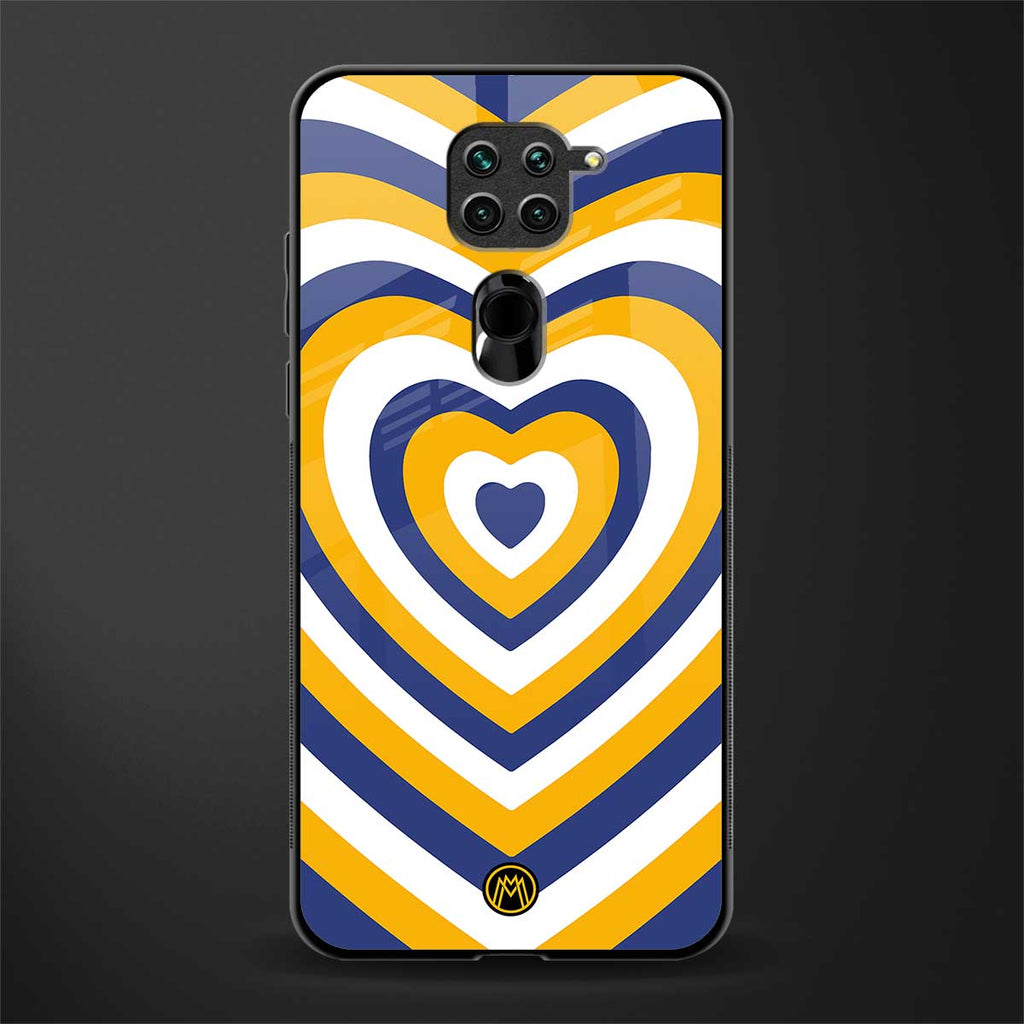 y2k yellow blue hearts aesthetic glass case for redmi note 9 image