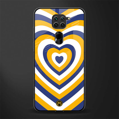 y2k yellow blue hearts aesthetic glass case for redmi note 9 image