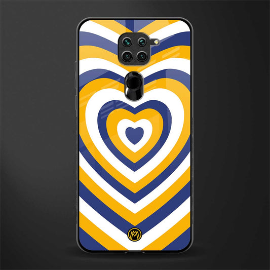 y2k yellow blue hearts aesthetic glass case for redmi note 9 image