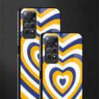 y2k yellow blue hearts aesthetic glass case for redmi note 11s image-2