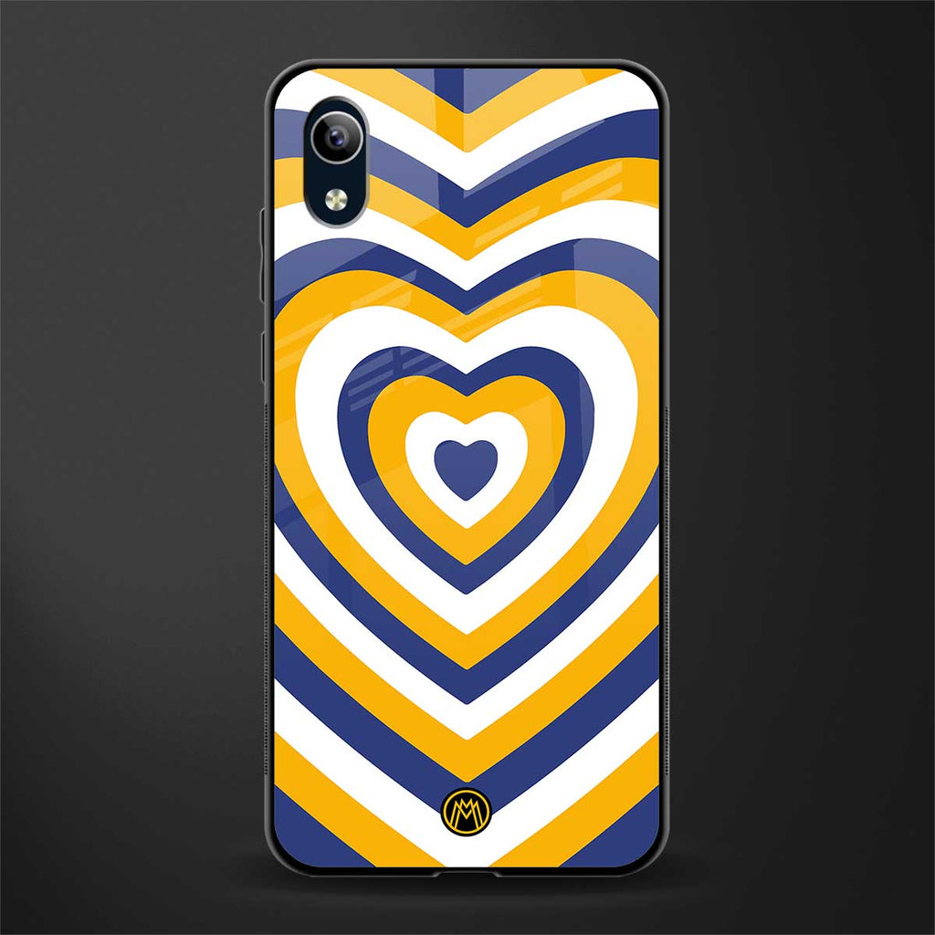 y2k yellow blue hearts aesthetic glass case for vivo y91i image