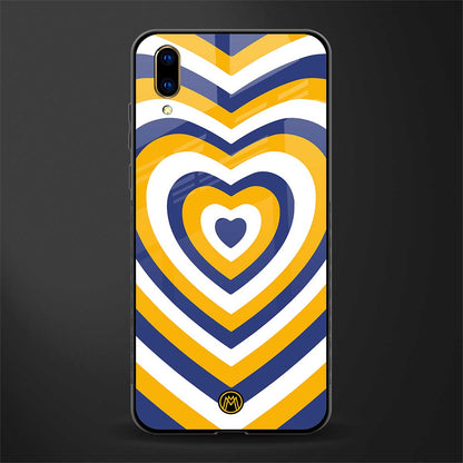 y2k yellow blue hearts aesthetic glass case for vivo v11 pro image