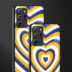 y2k yellow blue hearts aesthetic glass case for samsung galaxy note 20 ultra 5g image-2