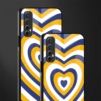 y2k yellow blue hearts aesthetic glass case for realme 7 image-2