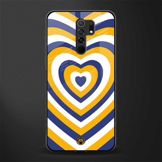 y2k yellow blue hearts aesthetic glass case for redmi 9 prime image