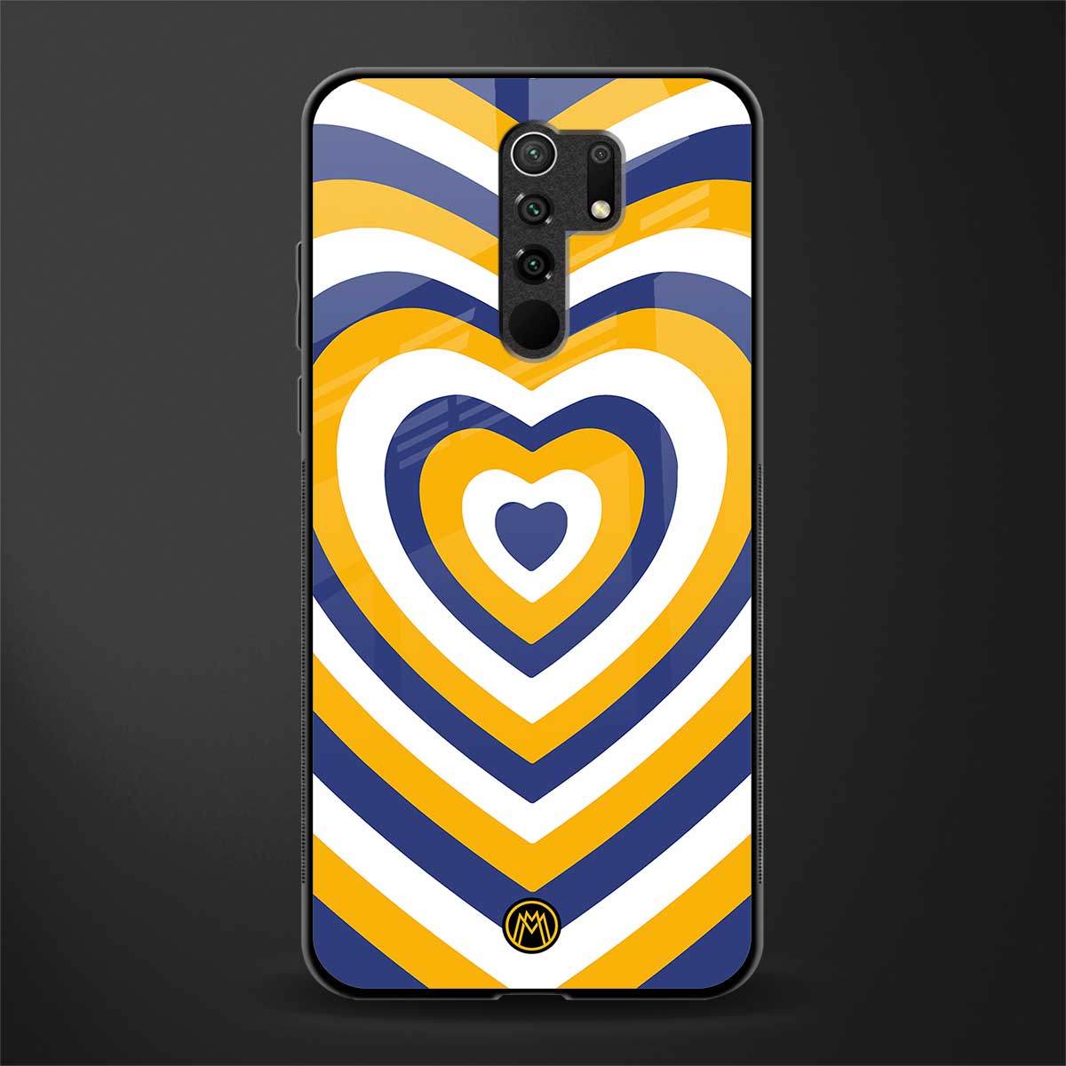 y2k yellow blue hearts aesthetic glass case for poco m2 image