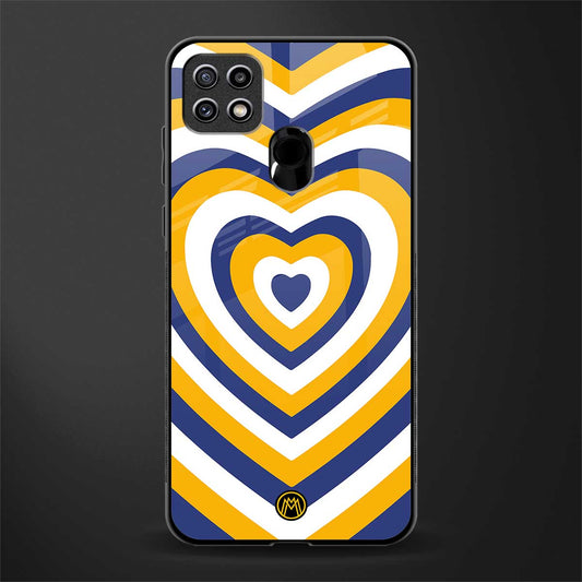 y2k yellow blue hearts aesthetic glass case for oppo a15 image