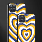 y2k yellow blue hearts aesthetic glass case for oppo f17 image-2