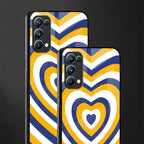 y2k yellow blue hearts aesthetic glass case for oppo reno 5 pro image-2