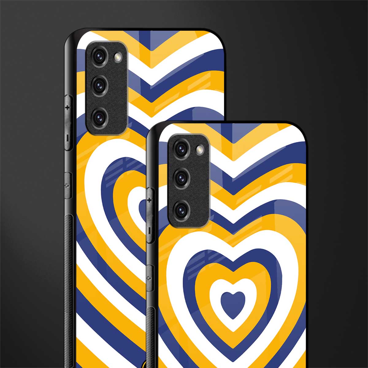 y2k yellow blue hearts aesthetic glass case for samsung galaxy s20 fe image-2