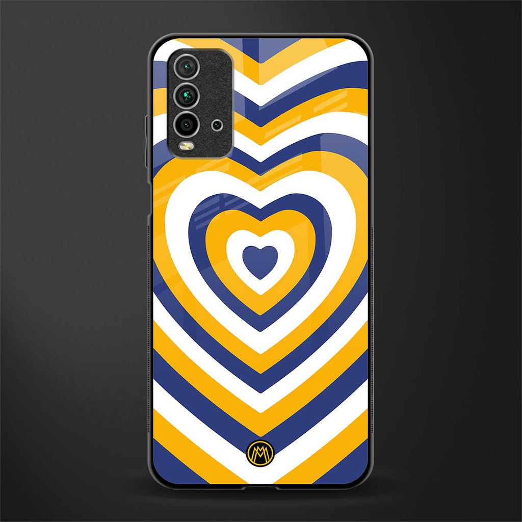 y2k yellow blue hearts aesthetic glass case for redmi 9 power image