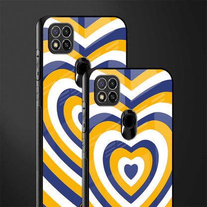 y2k yellow blue hearts aesthetic glass case for redmi 9c image-2