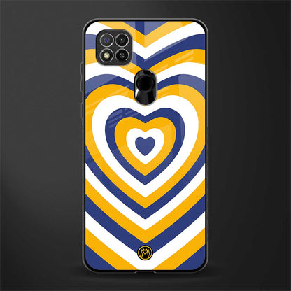 y2k yellow blue hearts aesthetic glass case for redmi 9 image