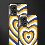 y2k yellow blue hearts aesthetic glass case for vivo v20 pro image-2