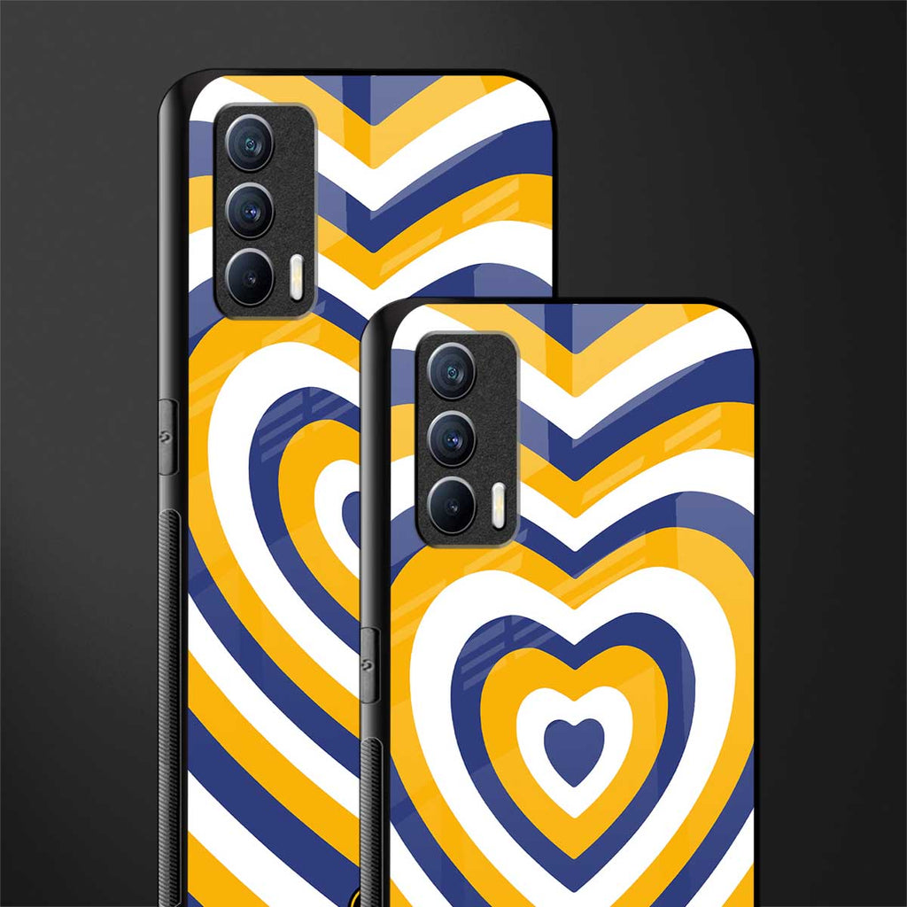 y2k yellow blue hearts aesthetic glass case for realme x7 image-2