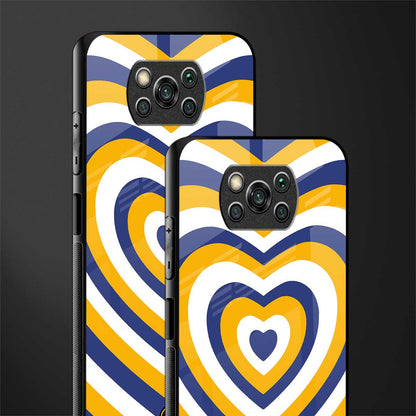 y2k yellow blue hearts aesthetic glass case for poco x3 pro image-2