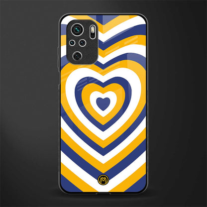 y2k yellow blue hearts aesthetic glass case for redmi note 10 image