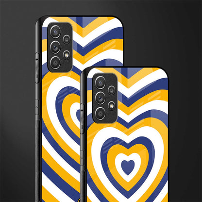y2k yellow blue hearts aesthetic glass case for samsung galaxy a32 4g image-2