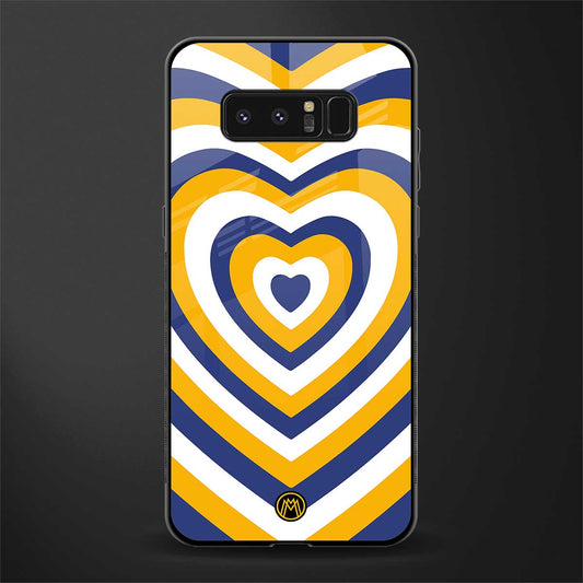 y2k yellow blue hearts aesthetic glass case for samsung galaxy note 8 image