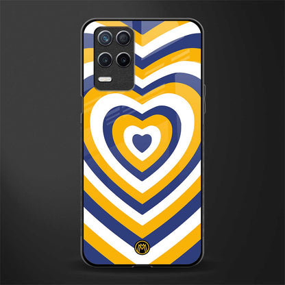 y2k yellow blue hearts aesthetic glass case for realme 8 5g image