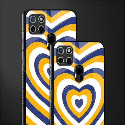 y2k yellow blue hearts aesthetic glass case for realme c21 image-2