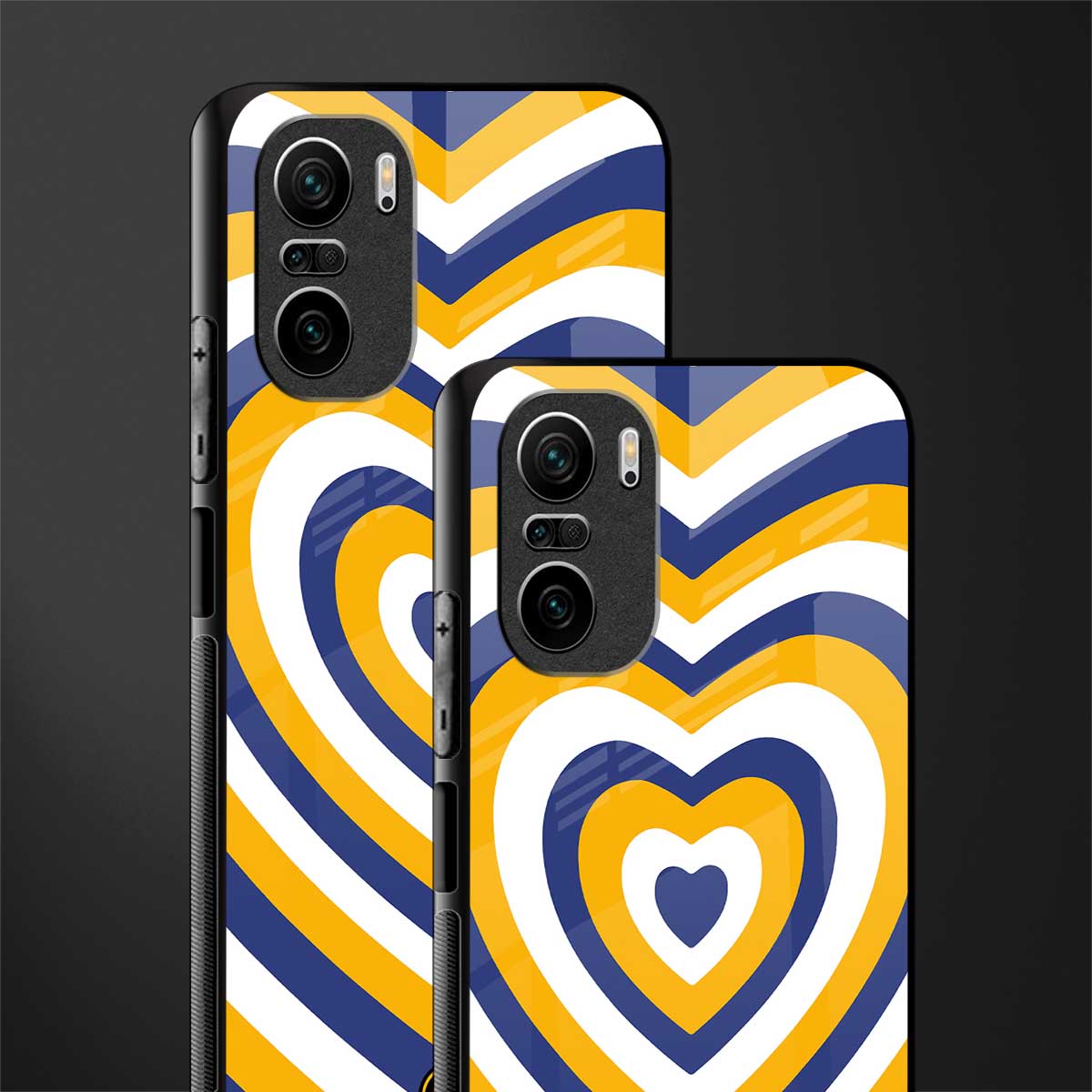 y2k yellow blue hearts aesthetic glass case for mi 11x 5g image-2