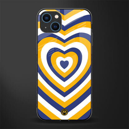 y2k yellow blue hearts aesthetic glass case for iphone 13 image