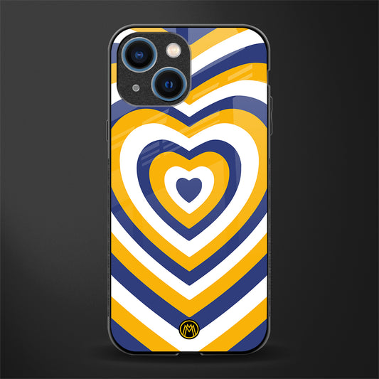 y2k yellow blue hearts aesthetic glass case for iphone 13 mini image