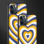 y2k yellow blue hearts aesthetic glass case for iphone 12 pro max image-2