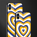 y2k yellow blue hearts aesthetic glass case for iphone xs max image-2