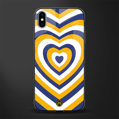 y2k yellow blue hearts aesthetic glass case for iphone xs max image