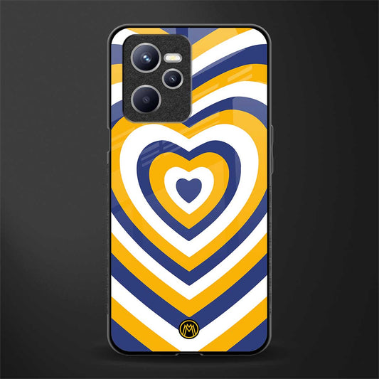 y2k yellow blue hearts aesthetic glass case for realme c35 image