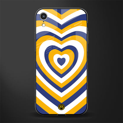 y2k yellow blue hearts aesthetic glass case for iphone xr image
