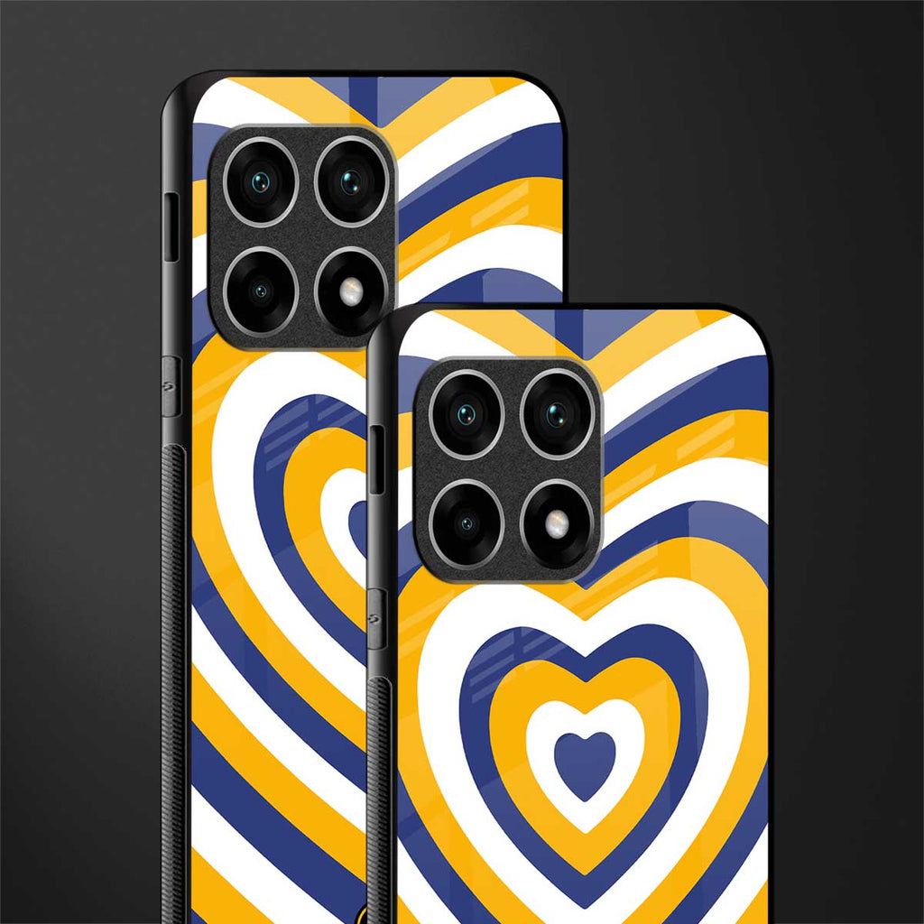 y2k yellow blue hearts aesthetic glass case for oneplus 10 pro 5g image-2
