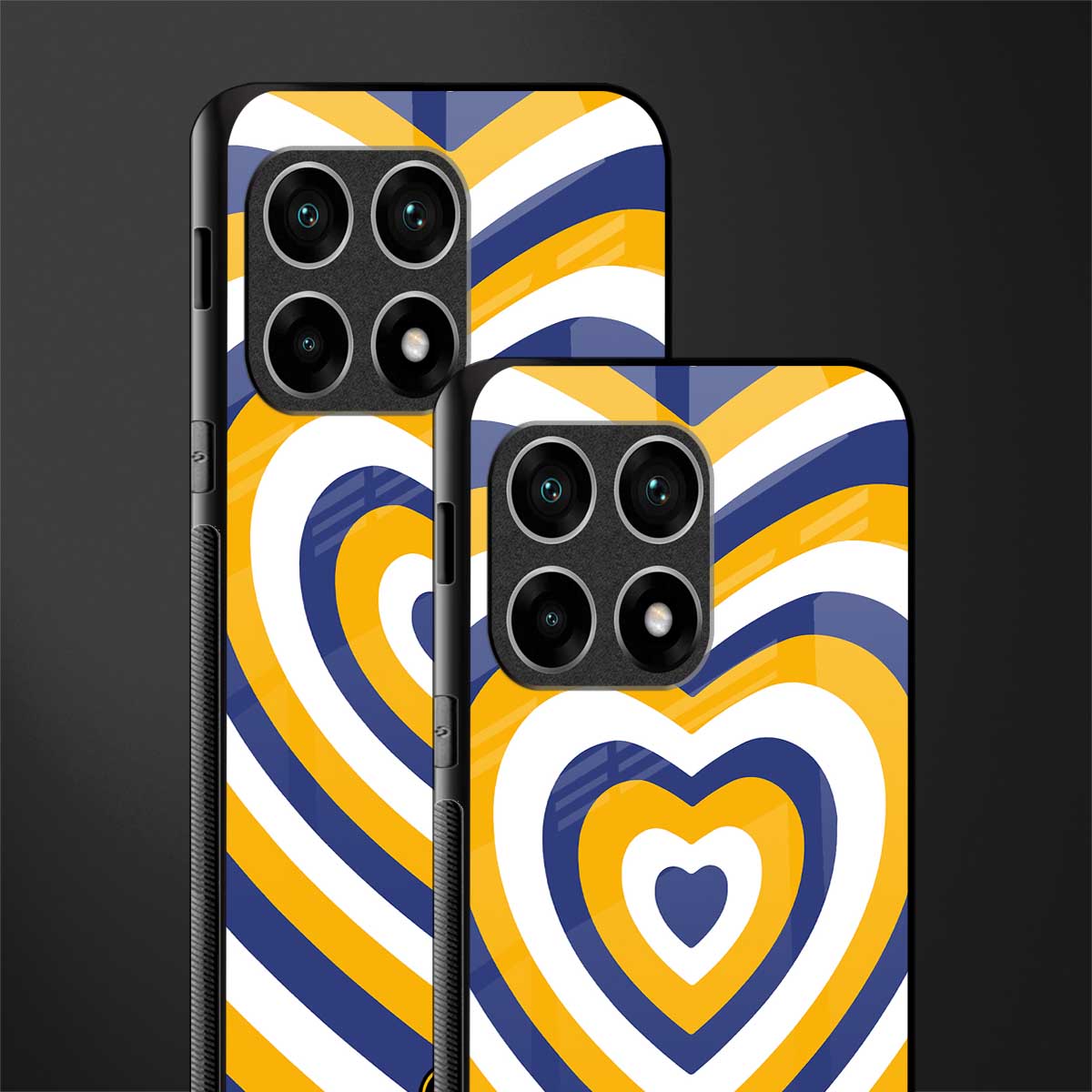 y2k yellow blue hearts aesthetic glass case for oneplus 10 pro 5g image-2