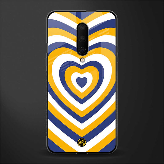 y2k yellow blue hearts aesthetic glass case for oneplus 7 pro image