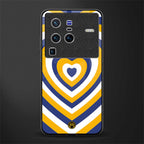 y2k yellow blue hearts aesthetic glass case for vivo x80 pro 5g image