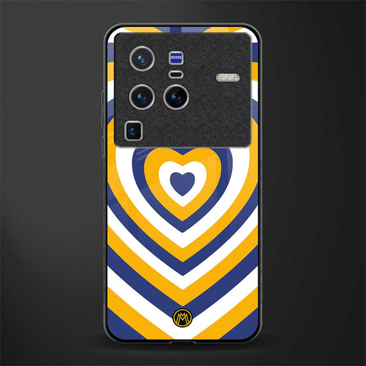 y2k yellow blue hearts aesthetic glass case for vivo x80 pro 5g image