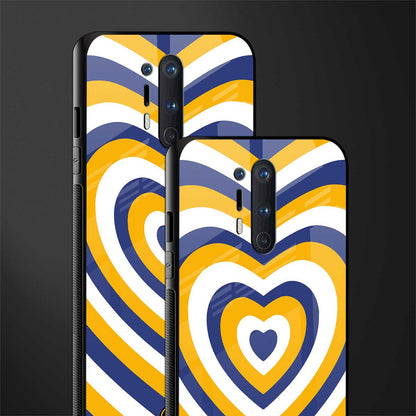 y2k yellow blue hearts aesthetic glass case for oneplus 8 pro image-2