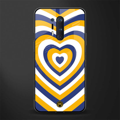 y2k yellow blue hearts aesthetic glass case for oneplus 8 pro image