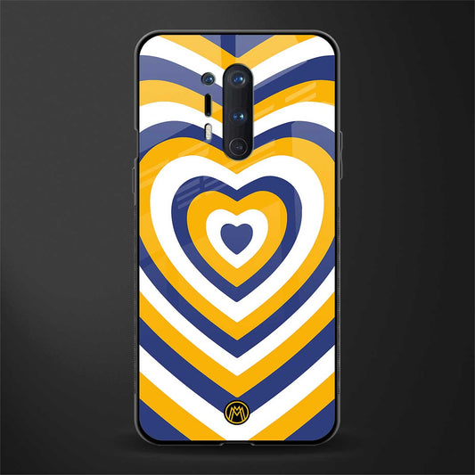 y2k yellow blue hearts aesthetic glass case for oneplus 8 pro image