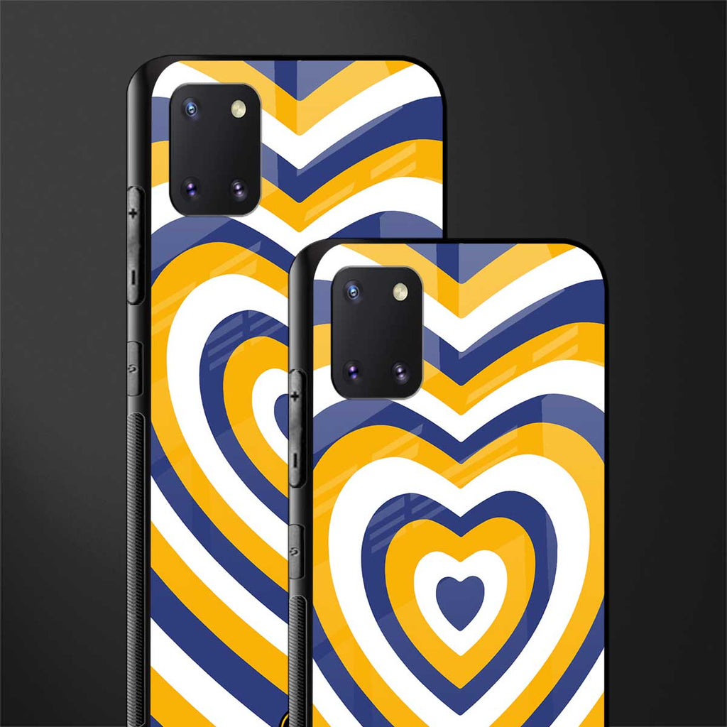 y2k yellow blue hearts aesthetic glass case for samsung a81 image-2