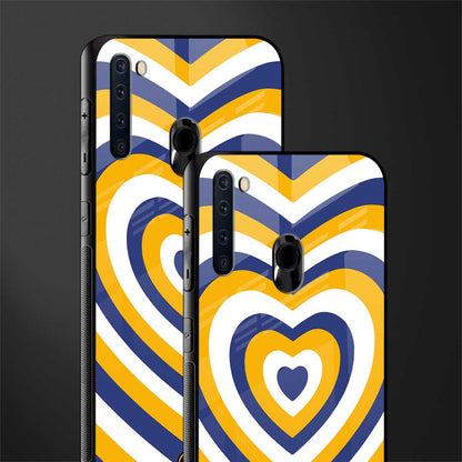 y2k yellow blue hearts aesthetic glass case for samsung a21 image-2
