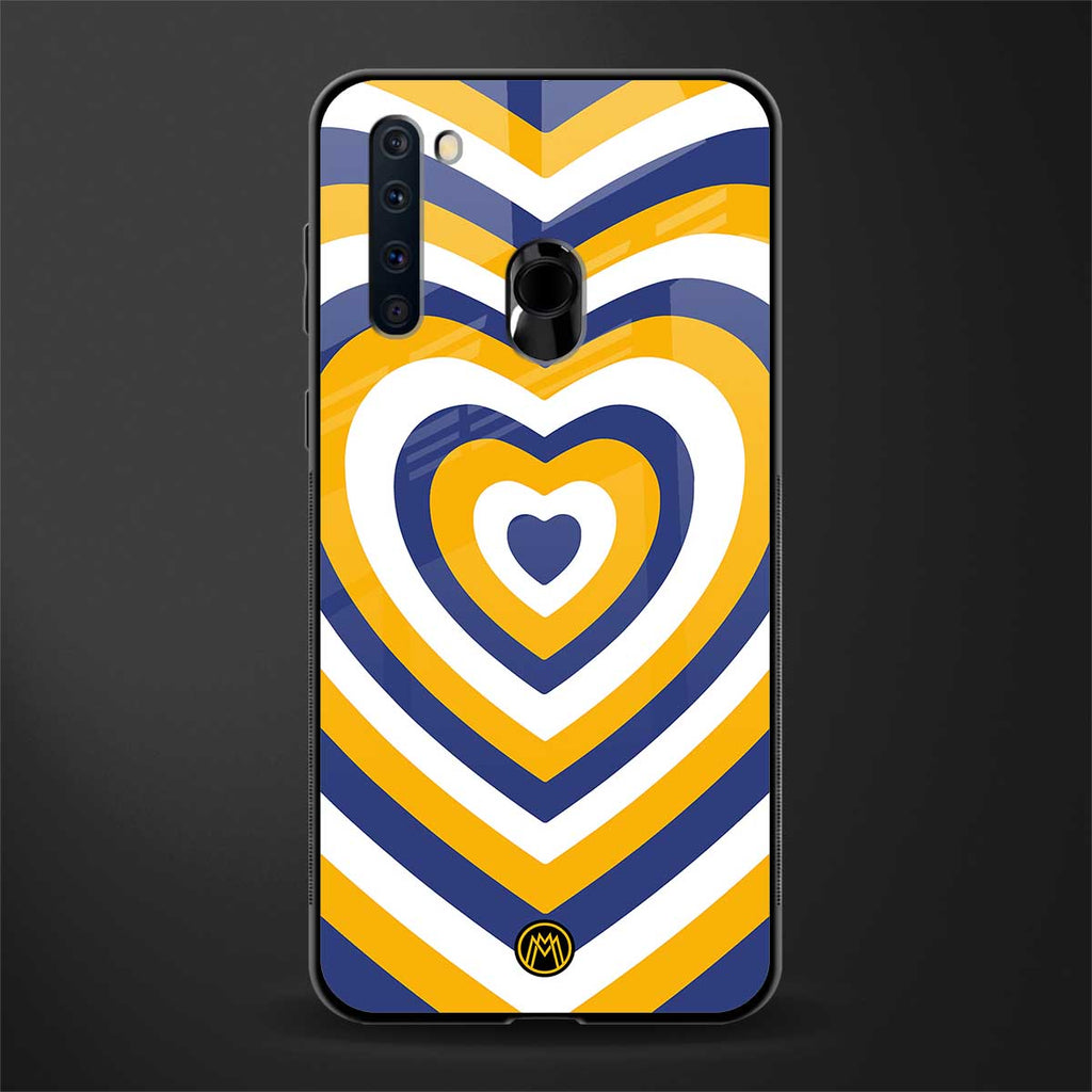 y2k yellow blue hearts aesthetic glass case for samsung a21 image
