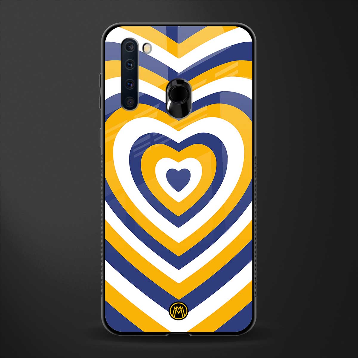 y2k yellow blue hearts aesthetic glass case for samsung a21 image