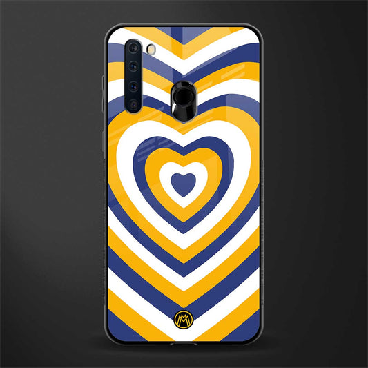 y2k yellow blue hearts aesthetic glass case for samsung a21 image