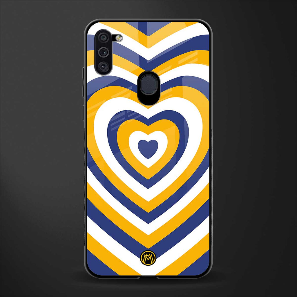 y2k yellow blue hearts aesthetic glass case for samsung a11 image