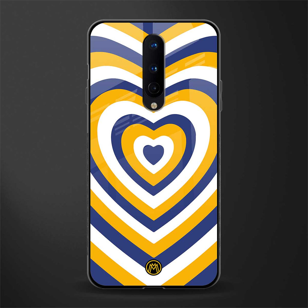 y2k yellow blue hearts aesthetic glass case for oneplus 8 image