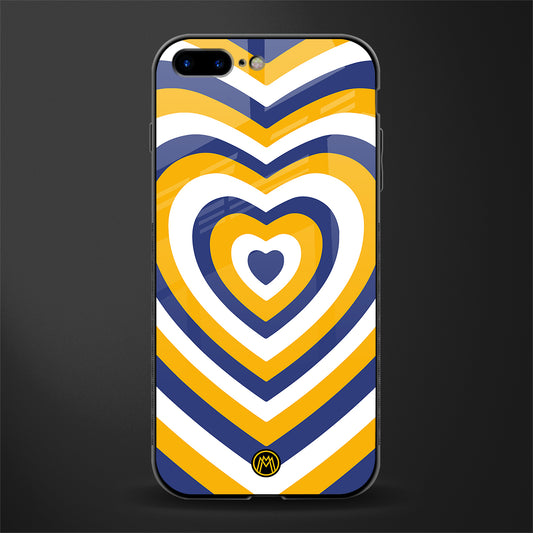 y2k yellow blue hearts aesthetic glass case for iphone 8 plus image